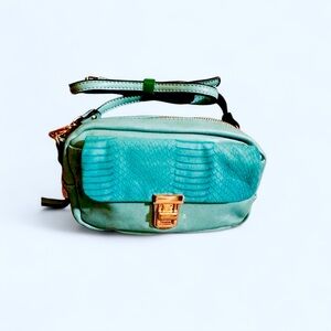 Turquoise Clutch with adjustable strap